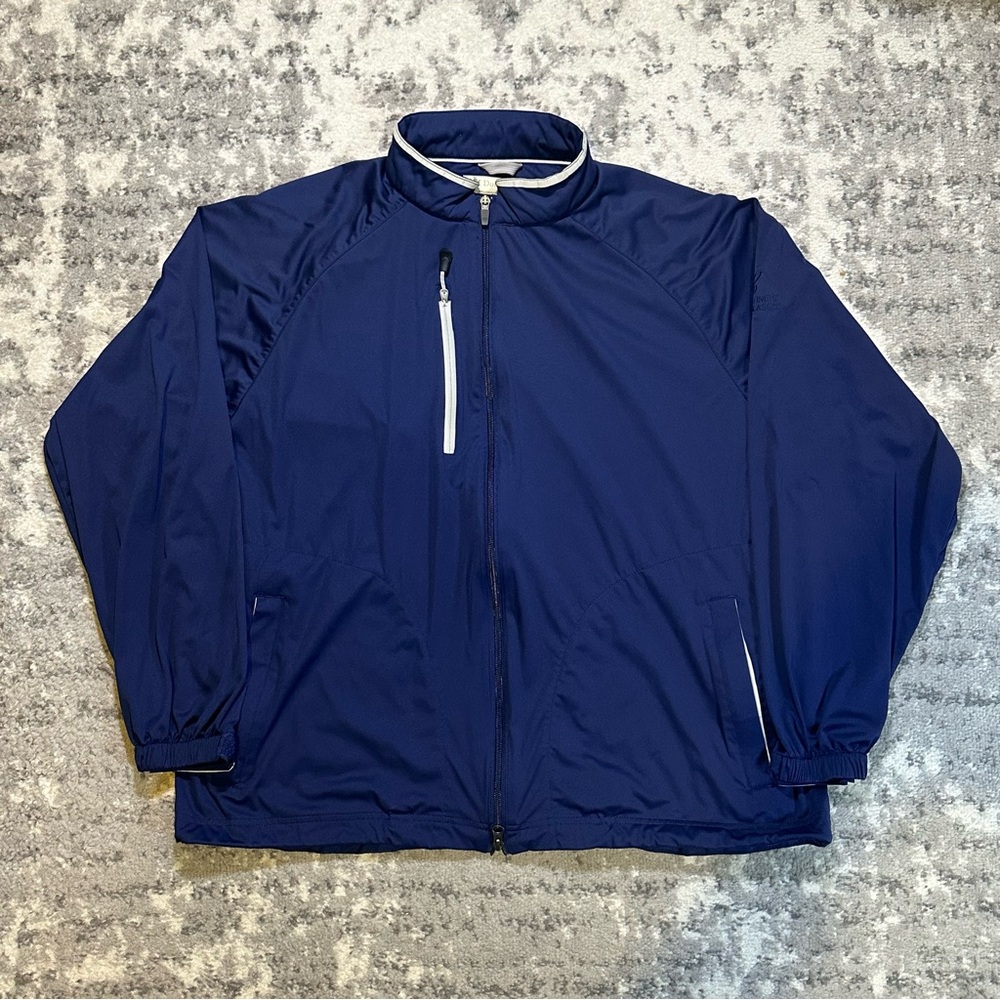 Men's Navy Donald Ross Zip-Up Golf Windbreaker Jacket